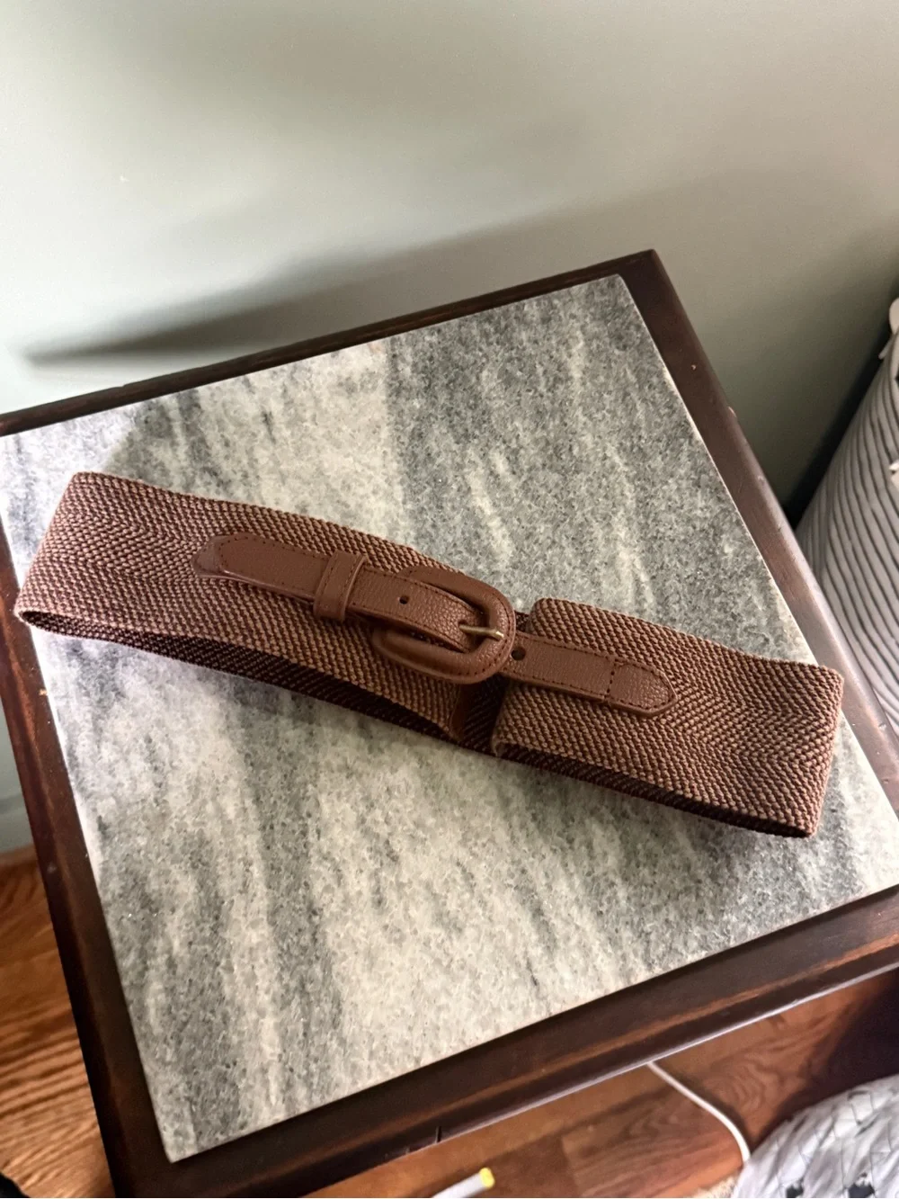 Y2K Modcloth Wide Brown Elastic High Waist Stretch Belt